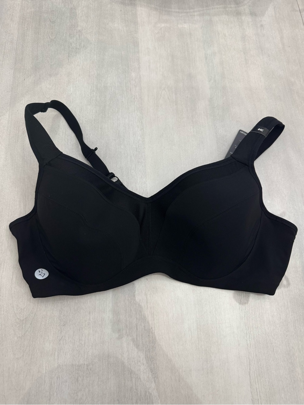 NWT Torrid Curve Active Medium Support Sports Bra Black 44C